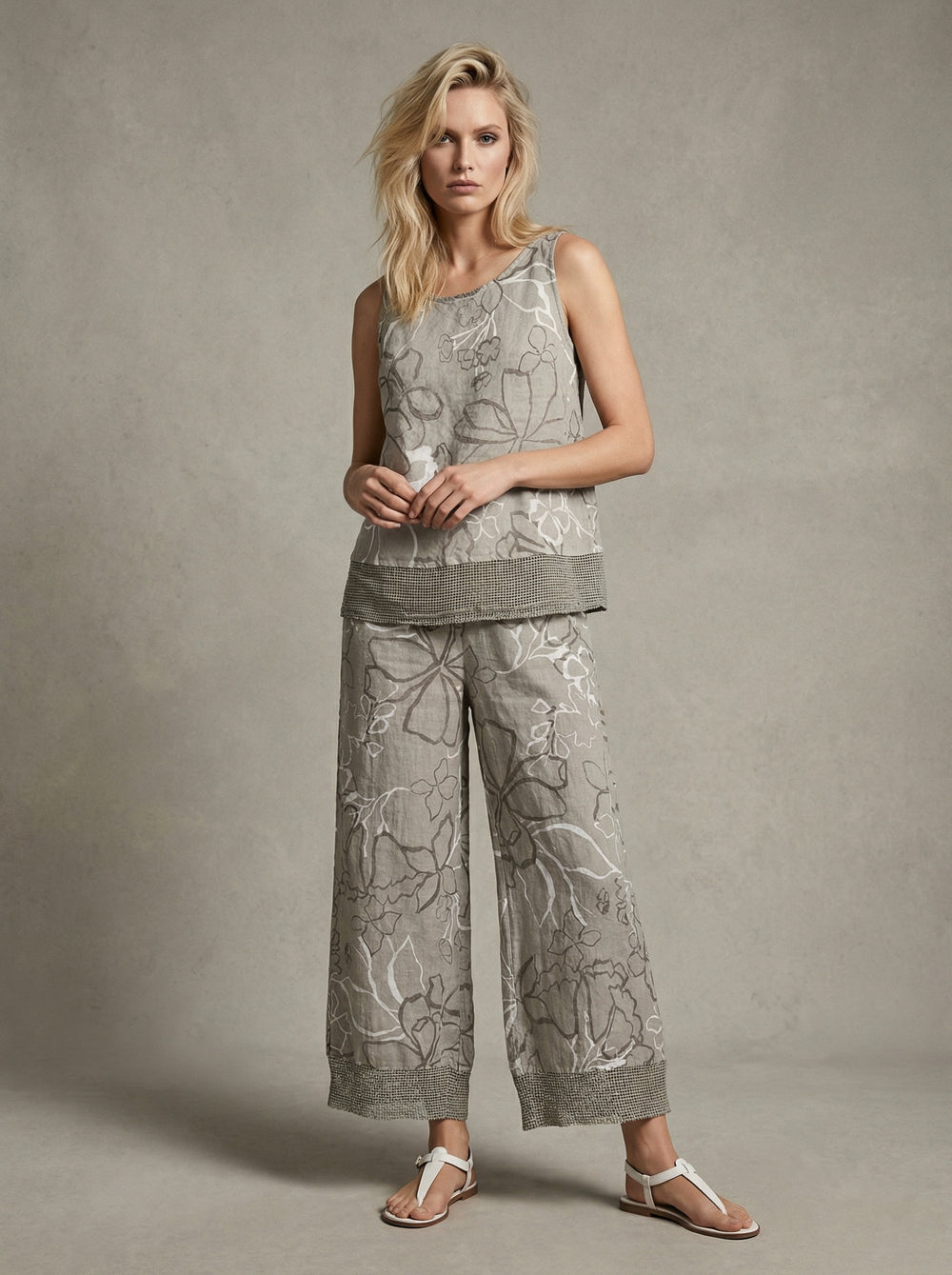 French Linen Bias Top Texture Accent - Breathable Naturals | Glam & Fame Clothing