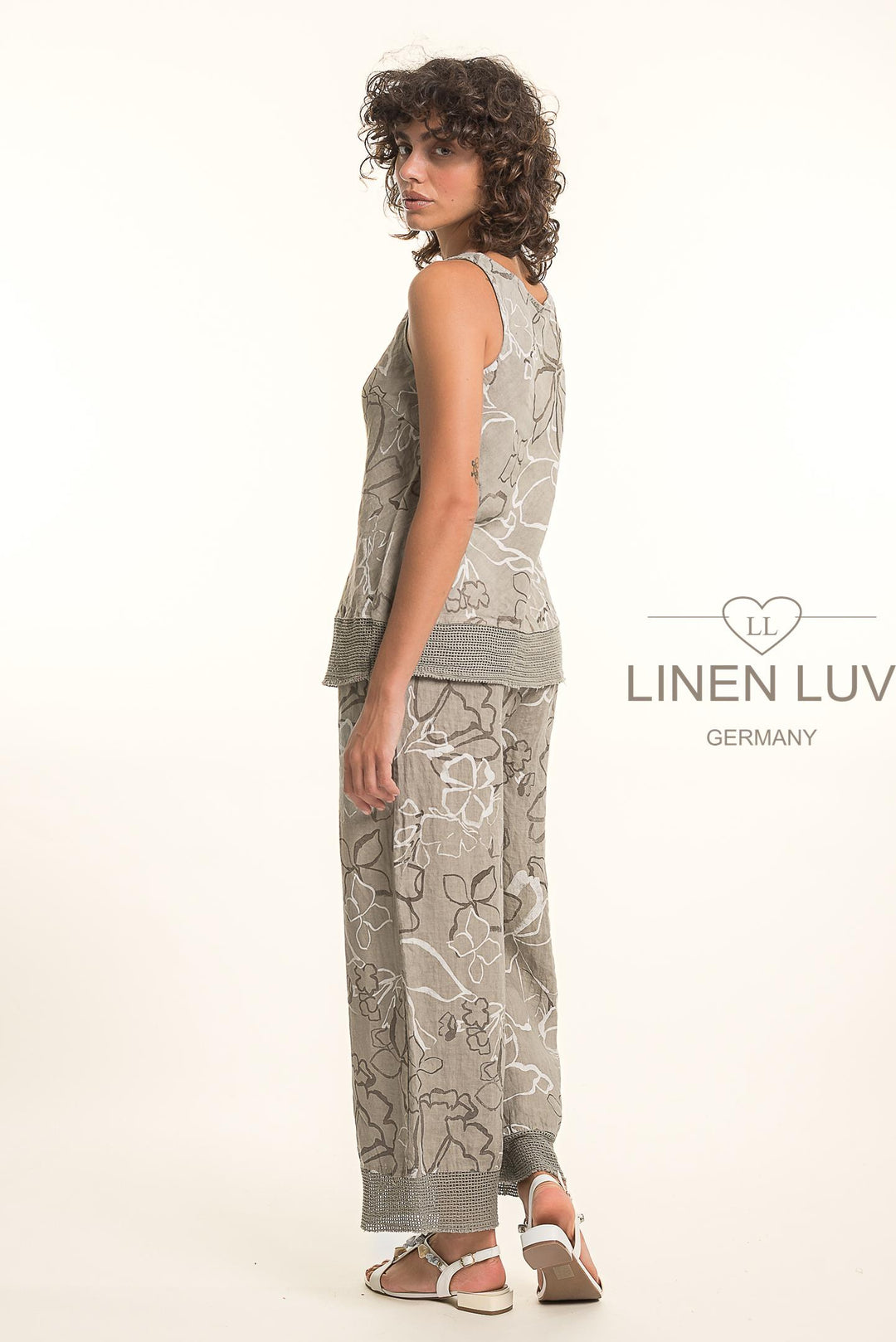 French Linen Shell Print Texture Accent - Breathable Naturals | Glam & Fame Clothing