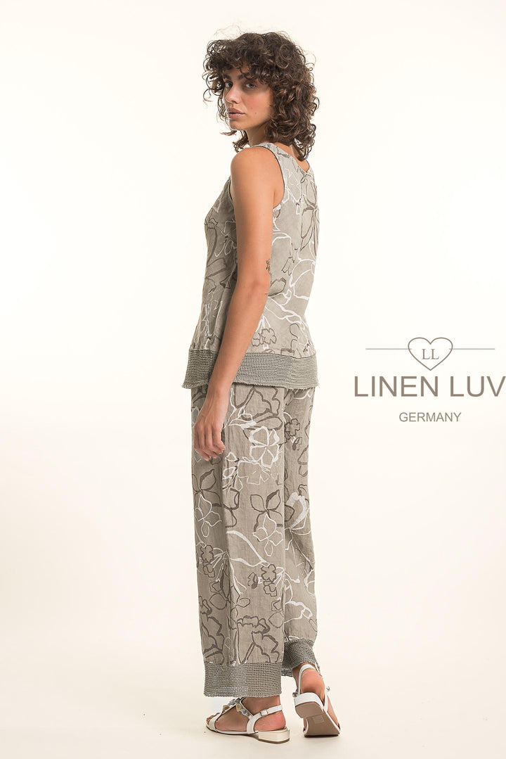 French Linen Shell Print Texture Accent - Breathable Naturals | Glam & Fame Clothing