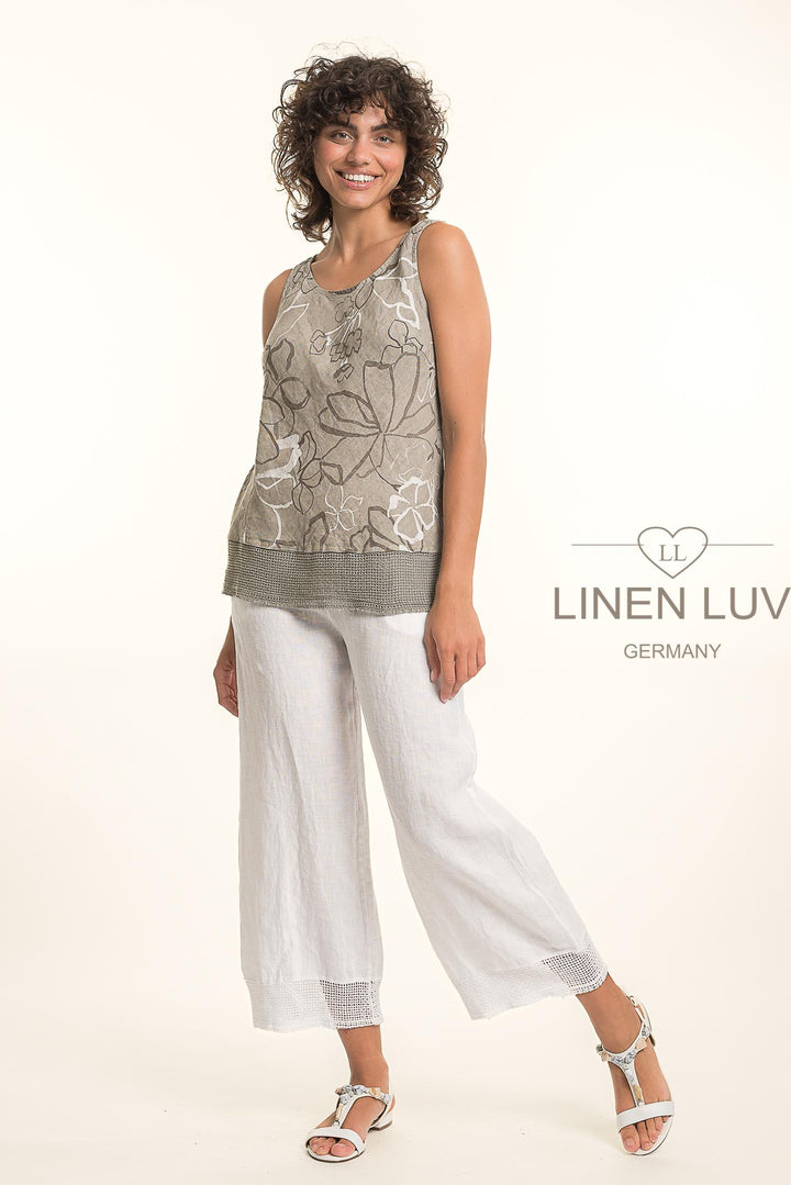 French Linen Shell Print Texture Accent - Breathable Naturals | Glam & Fame Clothing
