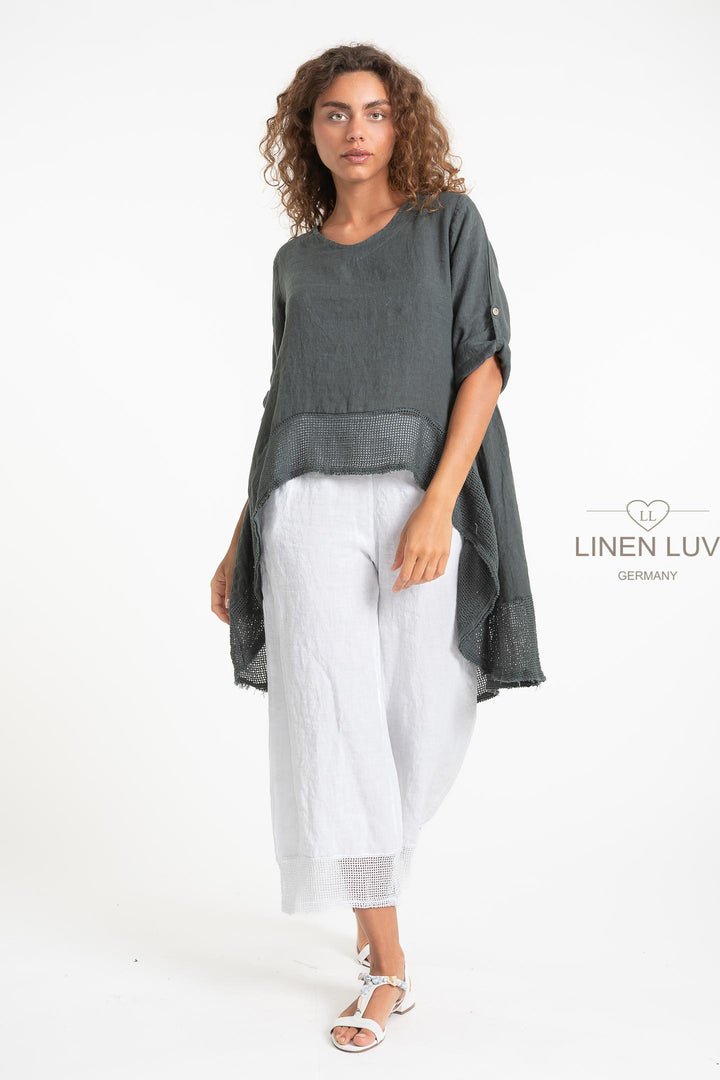 French Linen Tunic Crochet Hem