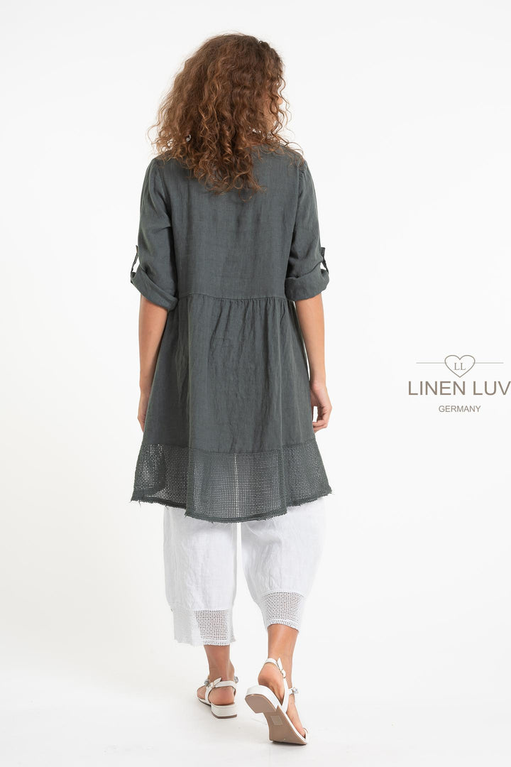French Linen Tunic Crochet Hem