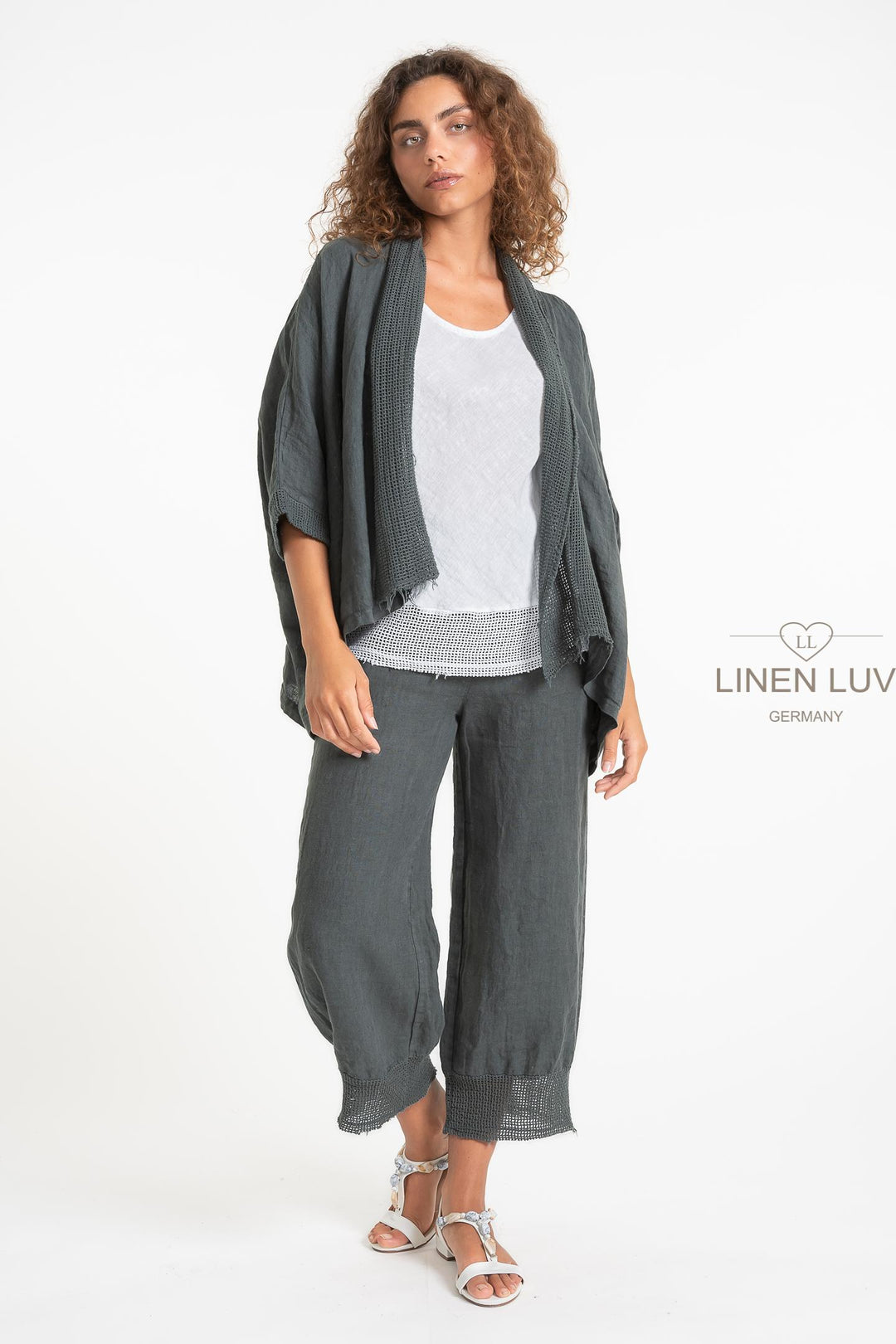 French Linen Short Duster Cardi - Breathable Naturals | Glam & Fame Clothing