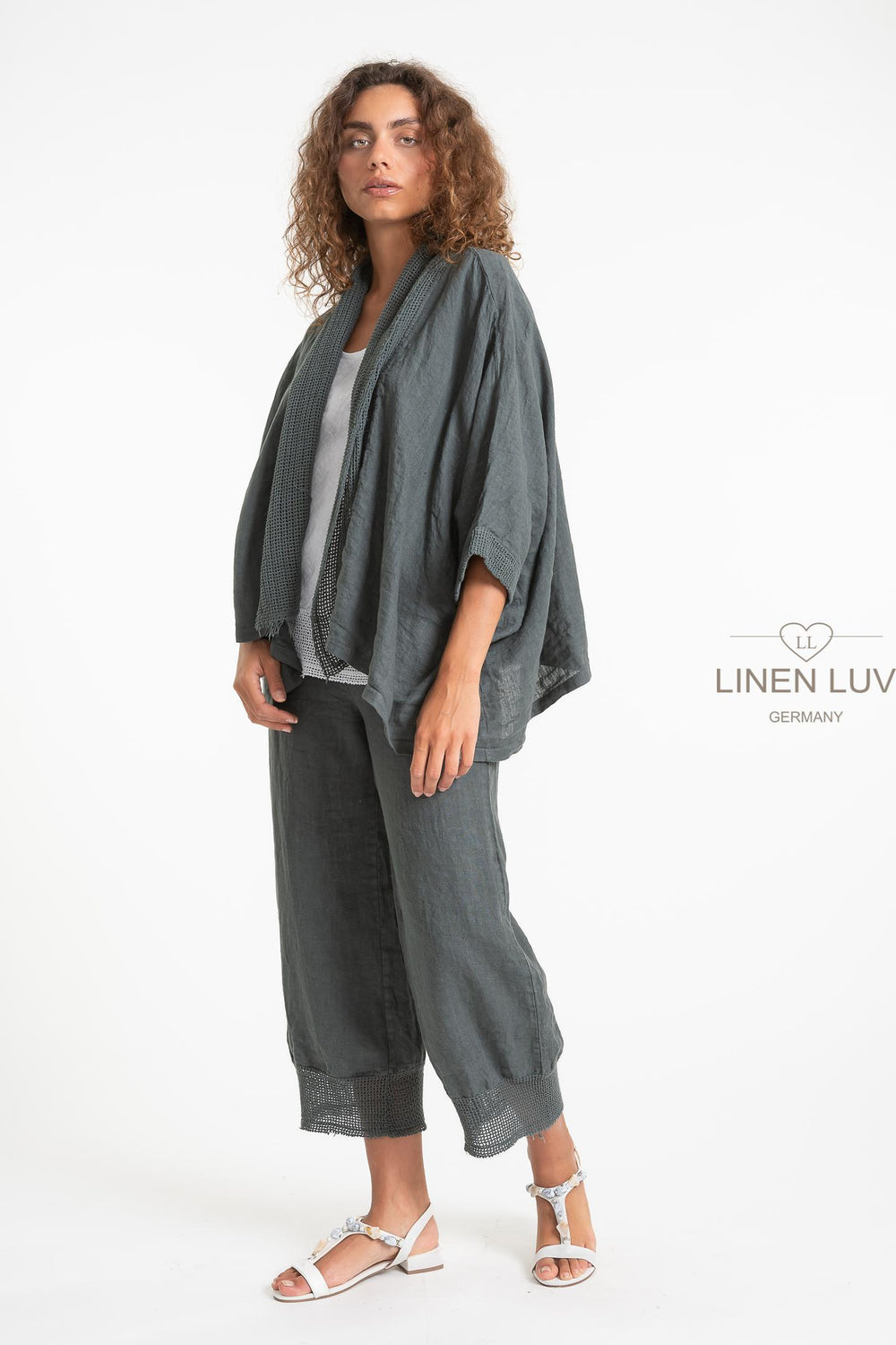 French Linen Short Duster Cardi - Breathable Naturals | Glam & Fame Clothing