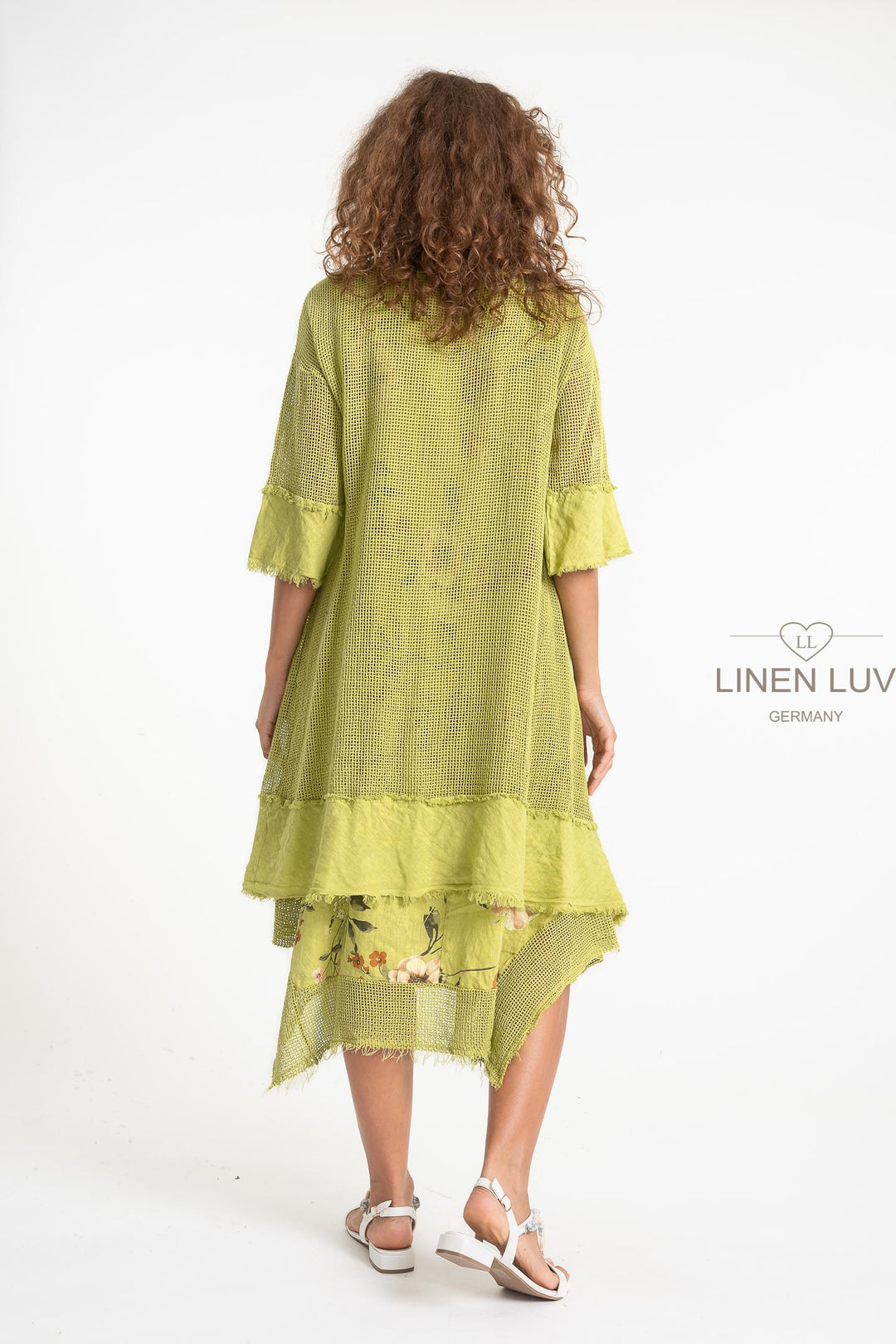 French Linen Blend Open Weave Kimono