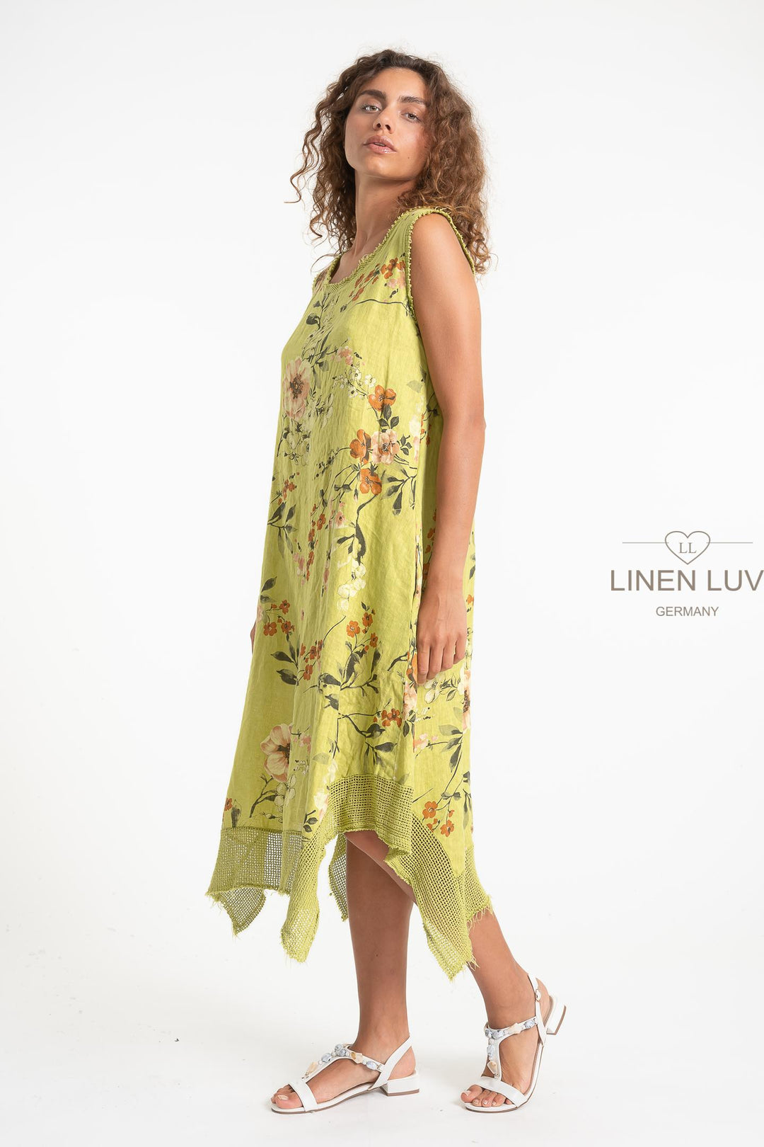 French Linen Dress With Crochet - Breathable Naturals | Glam & Fame Clothing