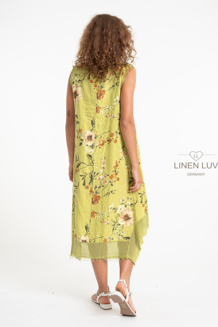 French Linen Dress With Crochet - Breathable Naturals | Glam & Fame Clothing