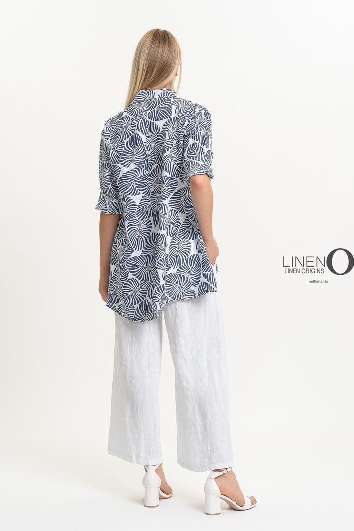 French Linen Shirt Print - Breathable Naturals | Glam & Fame Clothing