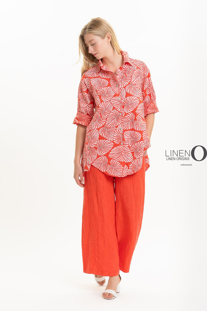 French Linen Shirt Print - Breathable Naturals | Glam & Fame Clothing