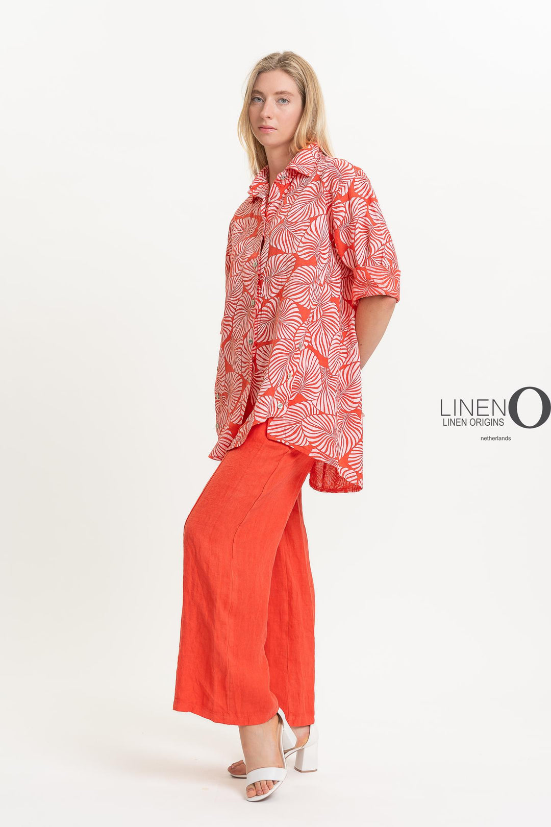 French Linen Shirt Print - Breathable Naturals | Glam & Fame Clothing