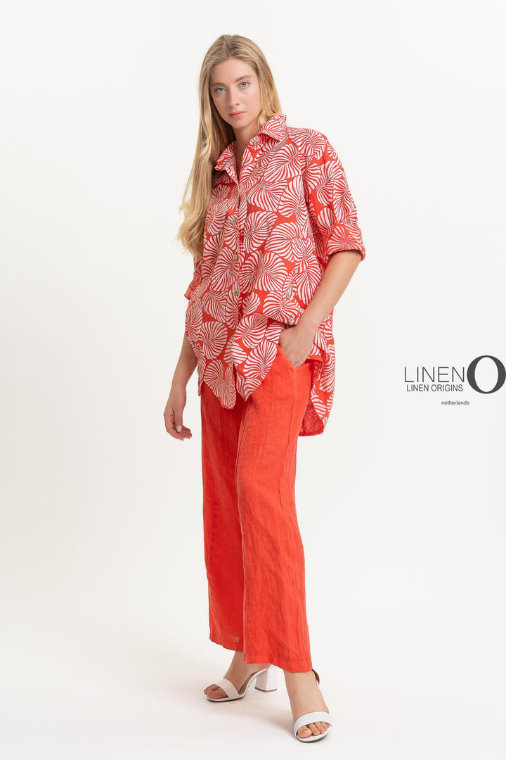 French Linen Shirt Print - Breathable Naturals | Glam & Fame Clothing