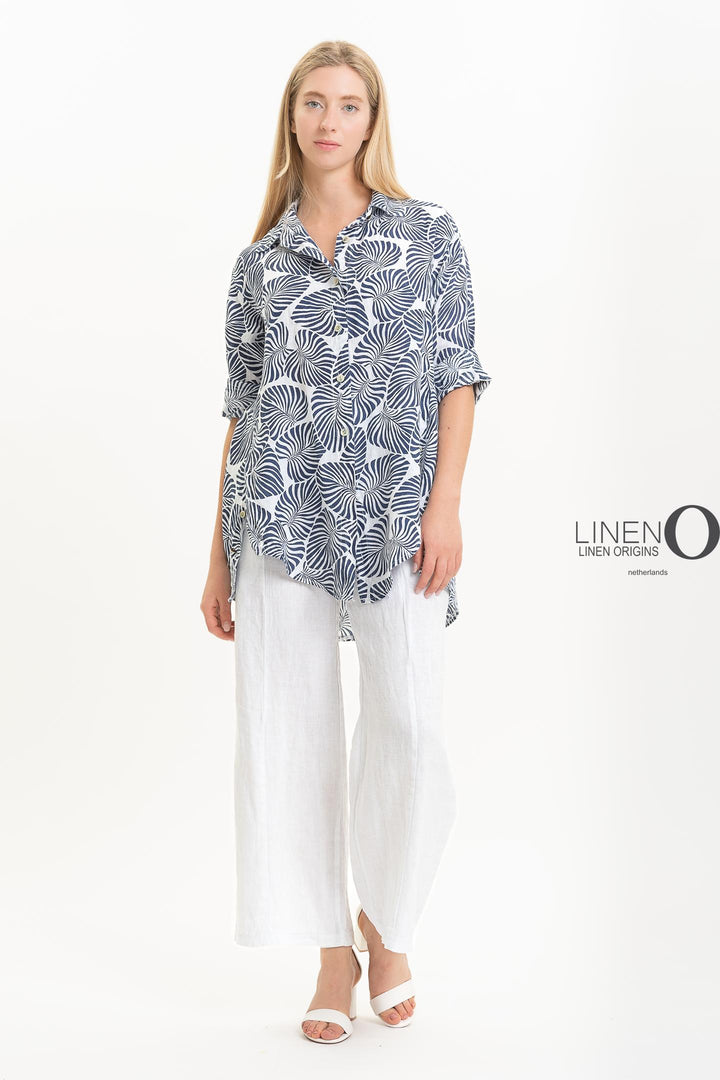 French Linen Shirt Print - Breathable Naturals | Glam & Fame Clothing