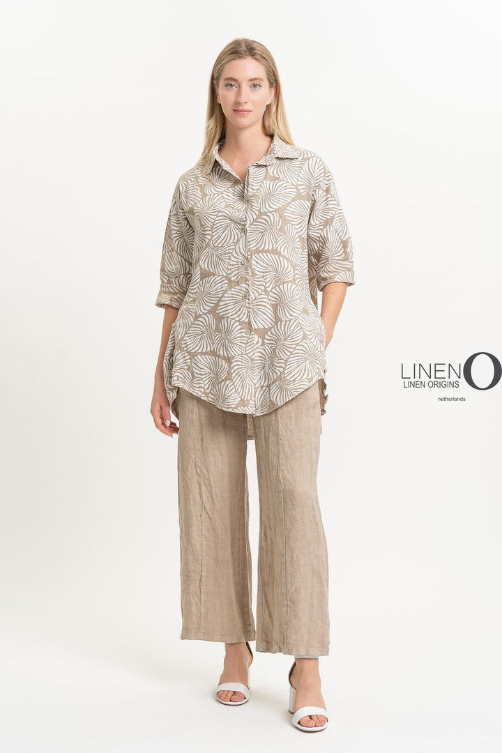 French Linen Shirt Print - Breathable Naturals | Glam & Fame Clothing