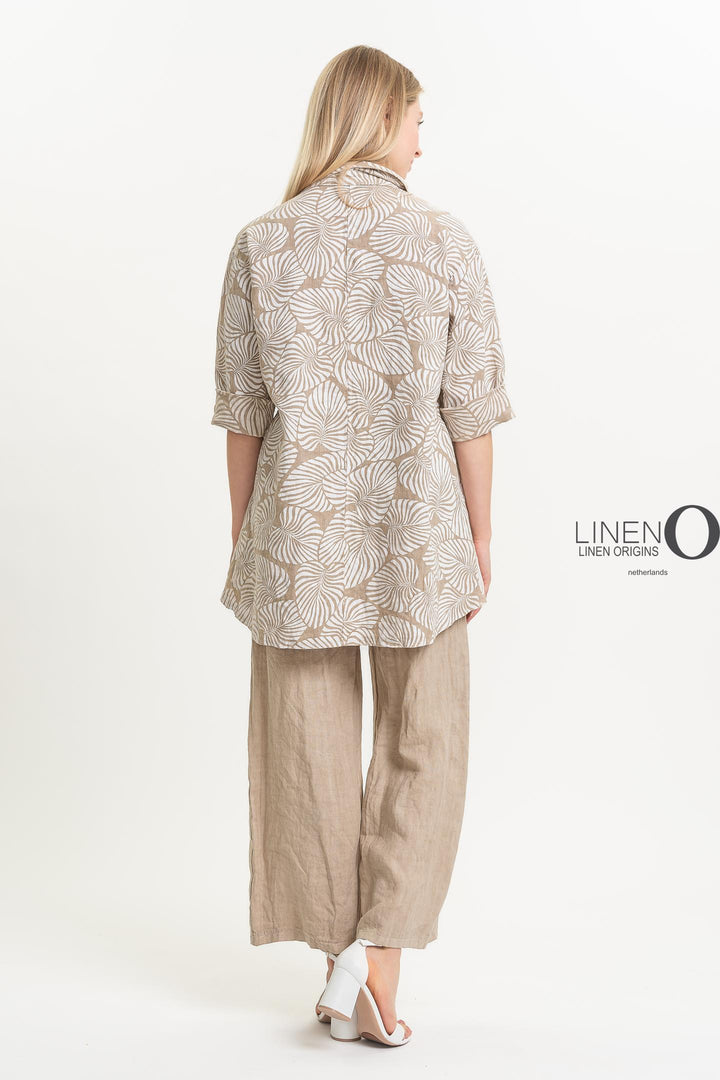 French Linen Shirt Print - Breathable Naturals | Glam & Fame Clothing