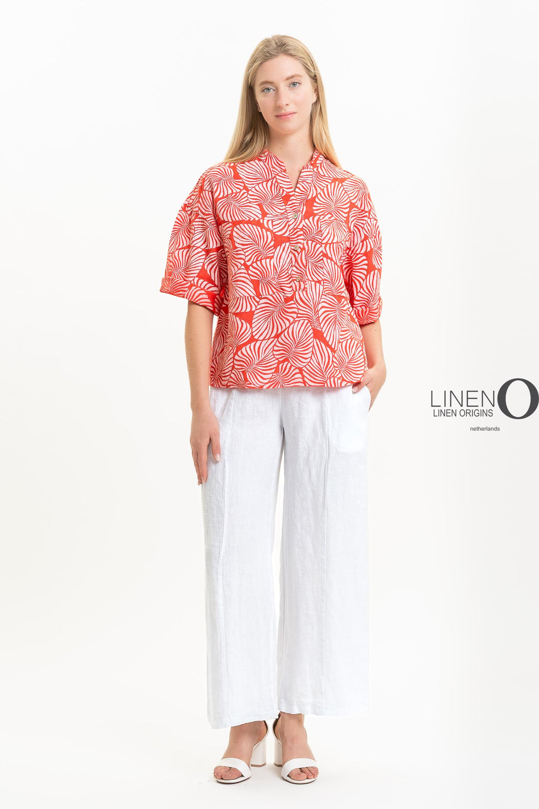 Premium French Linen Blouse Print