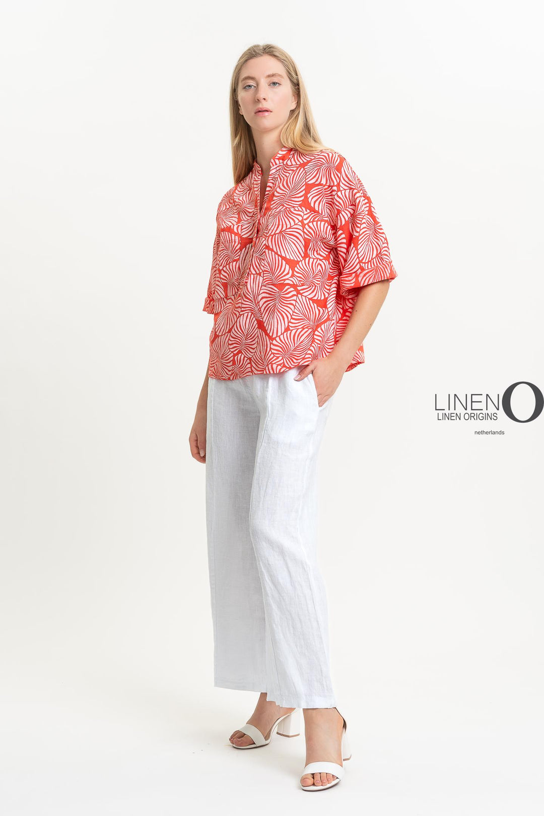 Premium French Linen Blouse Print