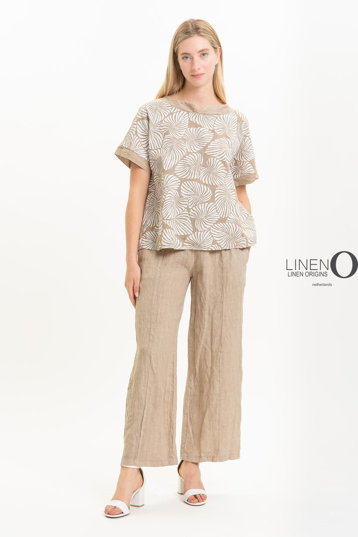 Premium French Linen Blouse Print