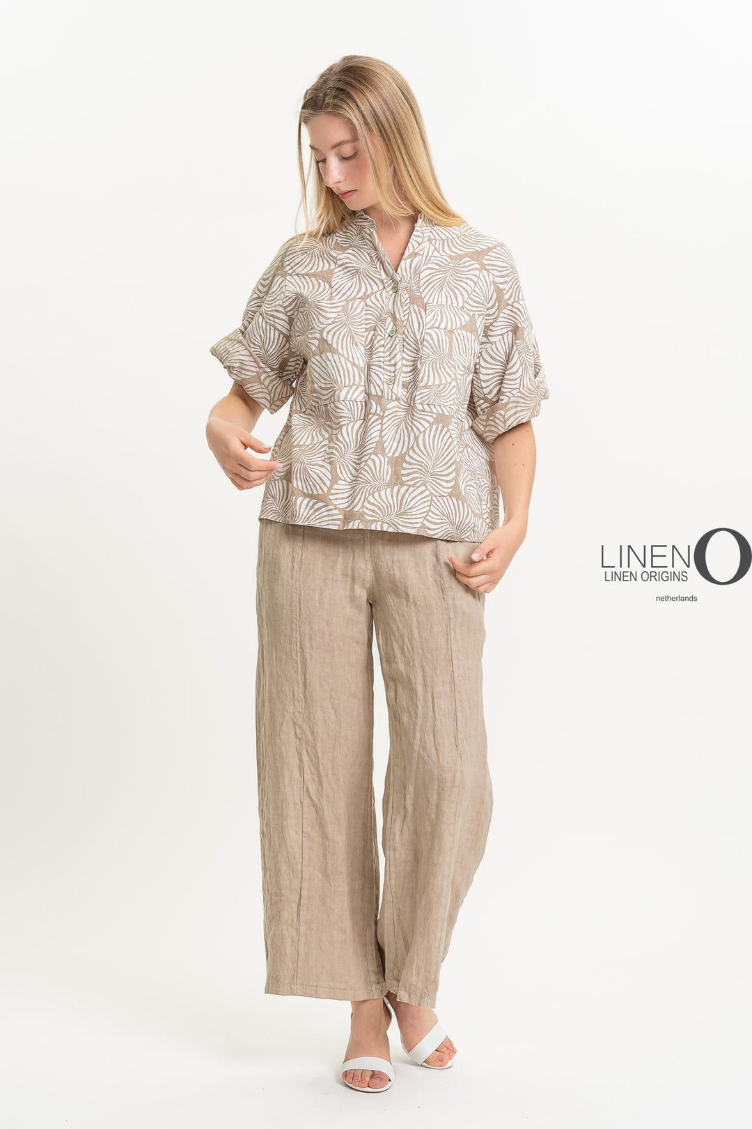 Premium French Linen Blouse Print