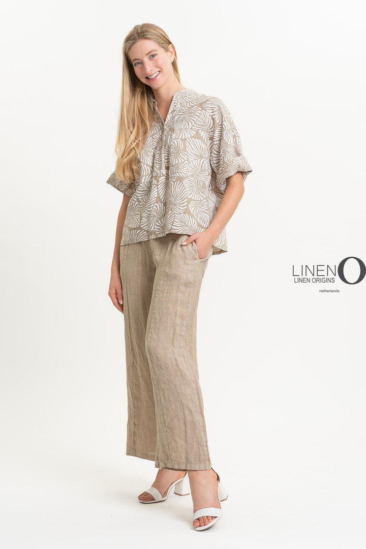 Premium French Linen Blouse Print