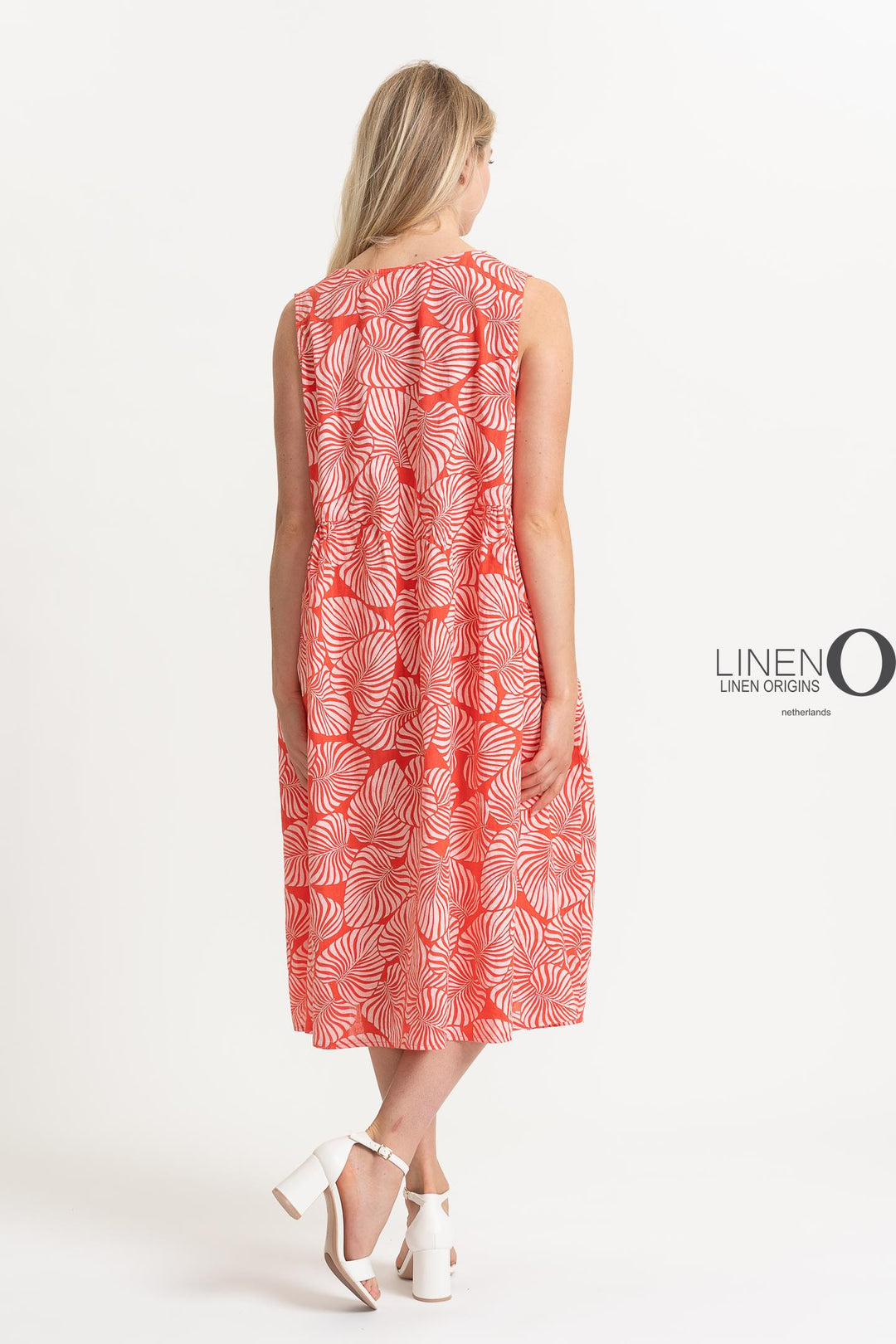 French Linen Dress V-Neck Midi Shift - Breathable Naturals | Glam & Fame Clothing