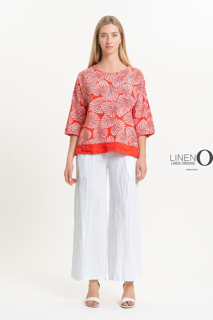 French Linen Top Print - Breathable Naturals | Glam & Fame Clothing