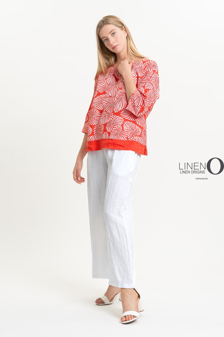 French Linen Top Print - Breathable Naturals | Glam & Fame Clothing