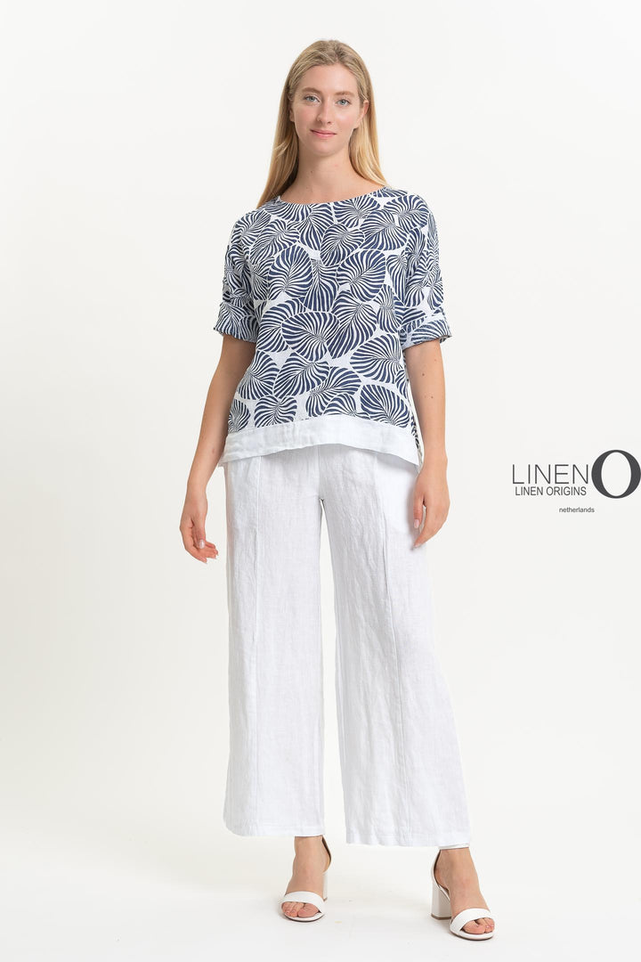 French Linen Top Print - Breathable Naturals | Glam & Fame Clothing