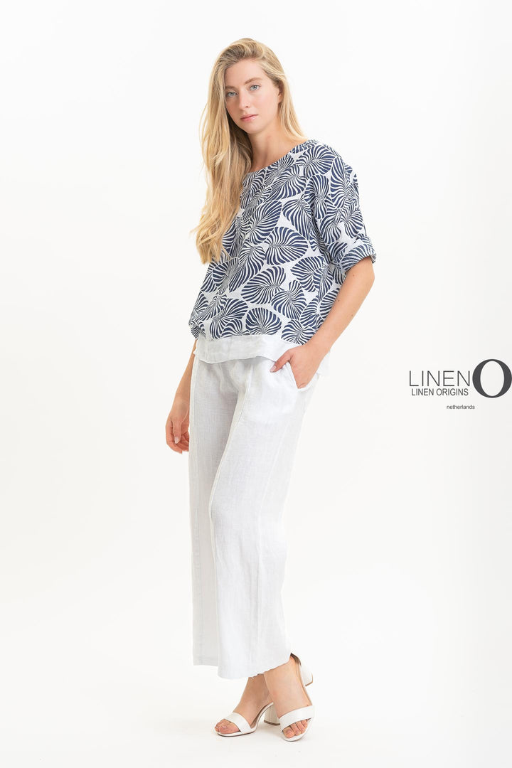 French Linen Top Print - Breathable Naturals | Glam & Fame Clothing