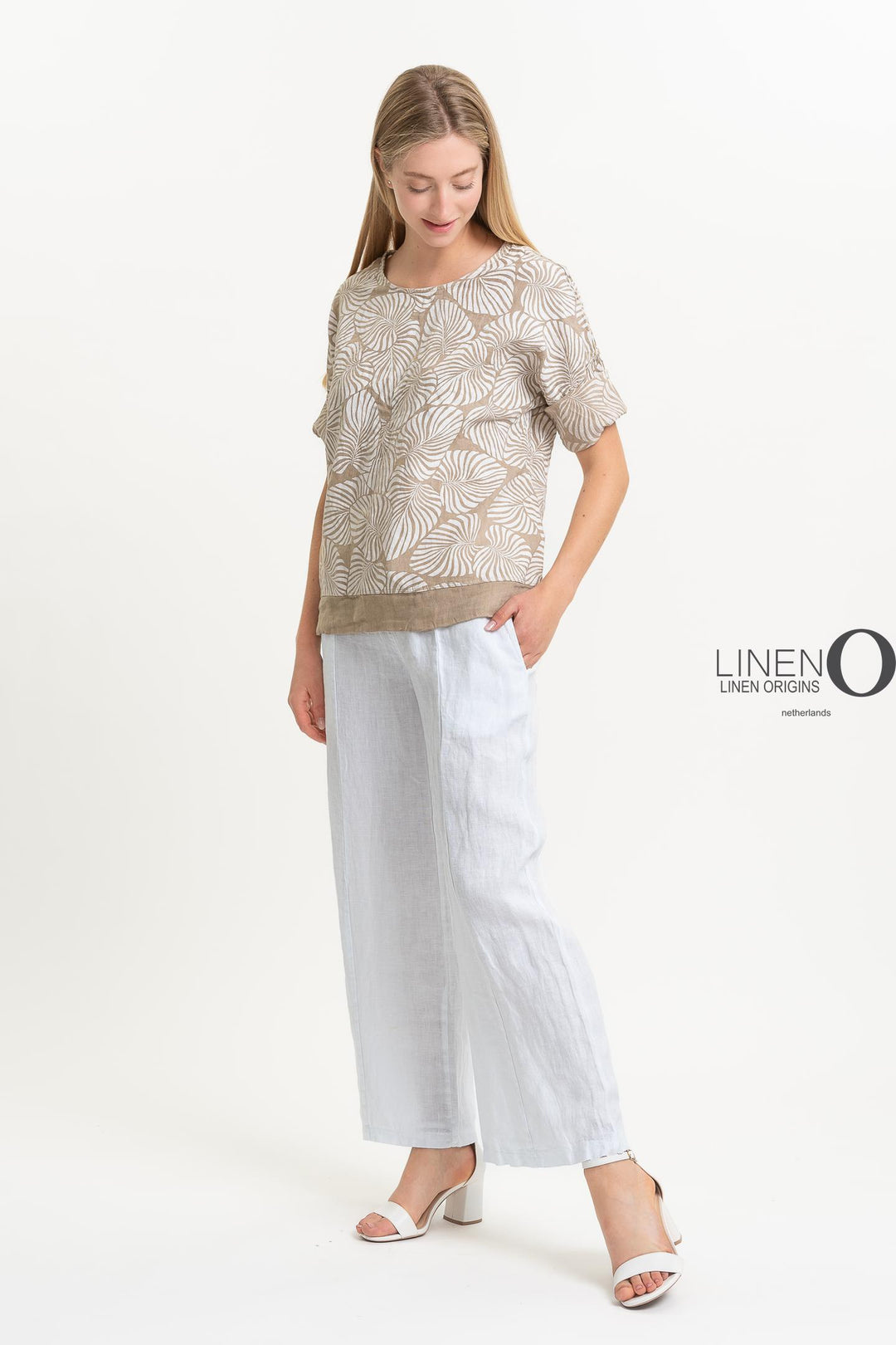 French Linen Top Print - Breathable Naturals | Glam & Fame Clothing