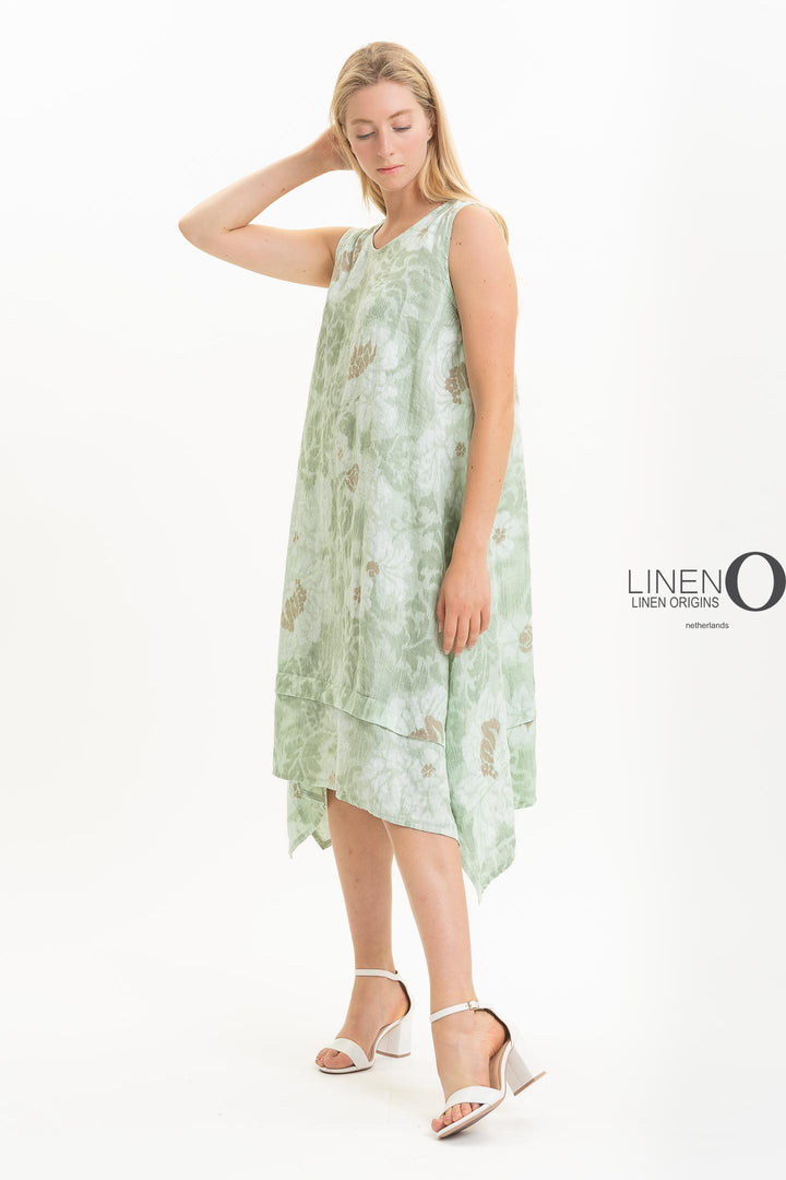 French Linen Dress A-Line Dress Print - Breathable Naturals | Glam & Fame Clothing