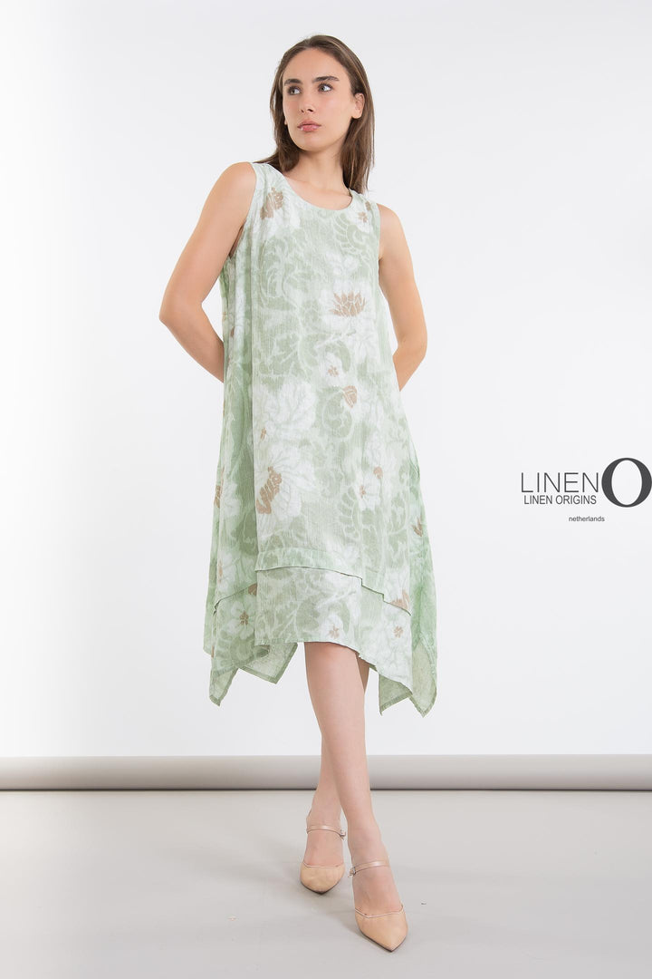French Linen Dress A-Line Dress Print - Breathable Naturals | Glam & Fame Clothing