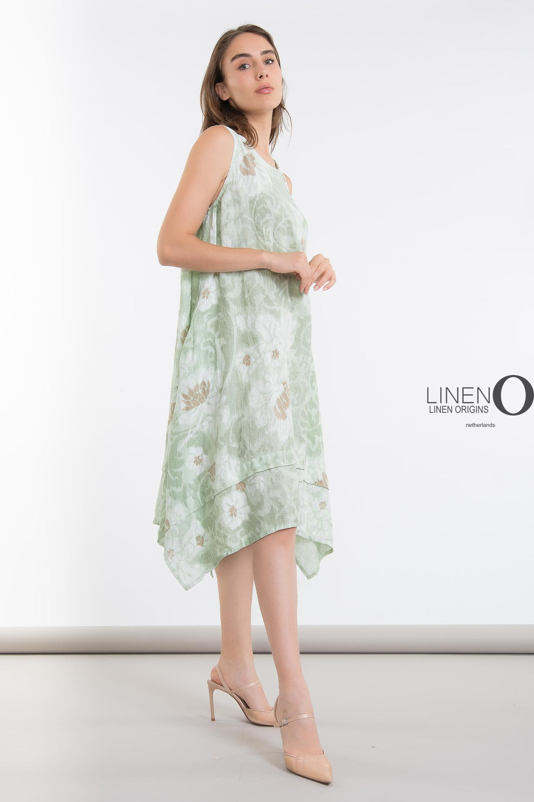 French Linen Dress A-Line Dress Print - Breathable Naturals | Glam & Fame Clothing