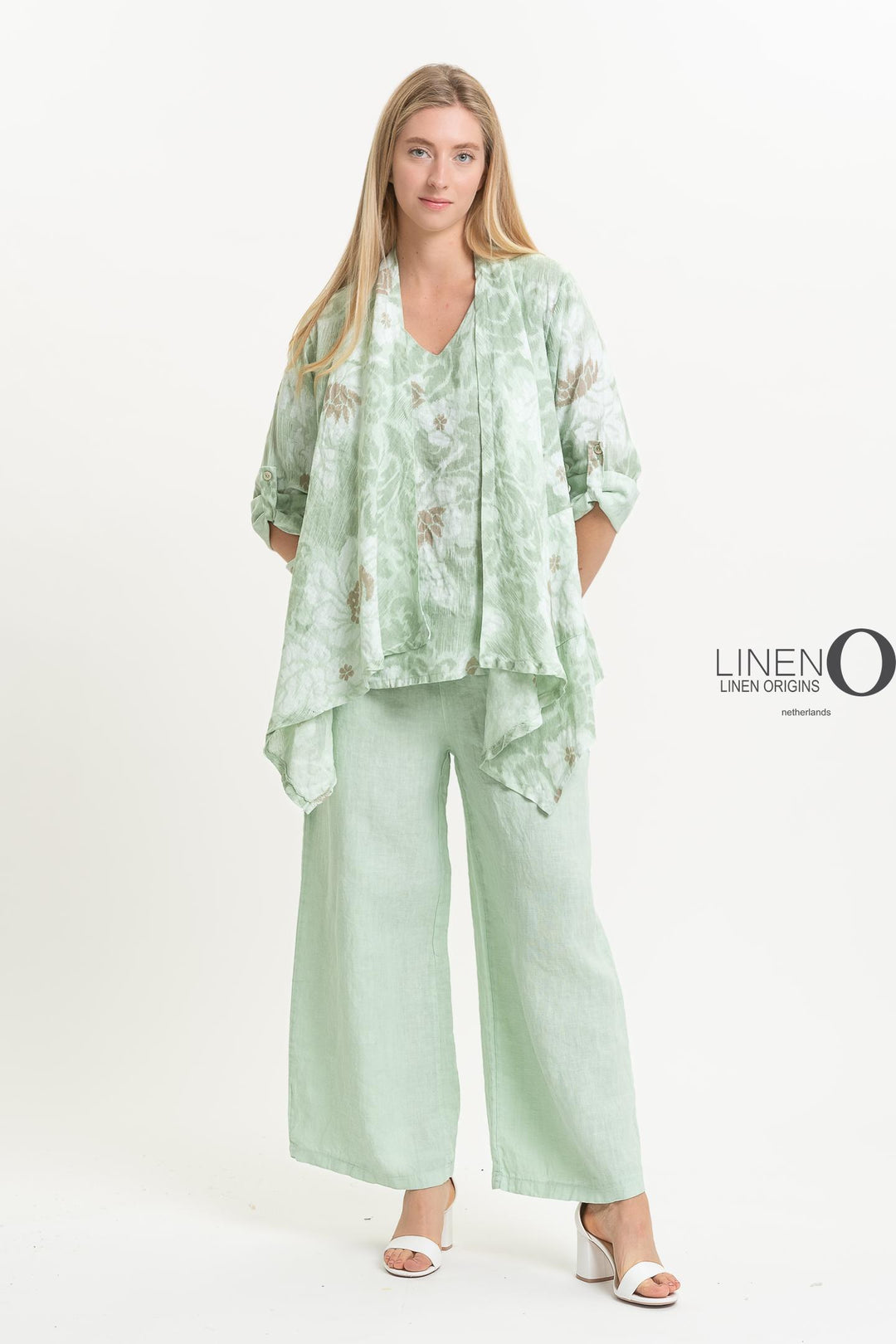 Premium French Linen Cardi Print - Breathable Naturals | Glam & Fame Clothing