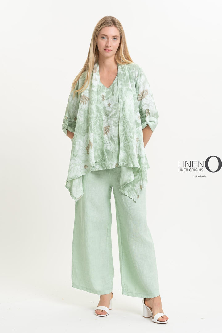 Premium French Linen Cardi Print - Breathable Naturals | Glam & Fame Clothing