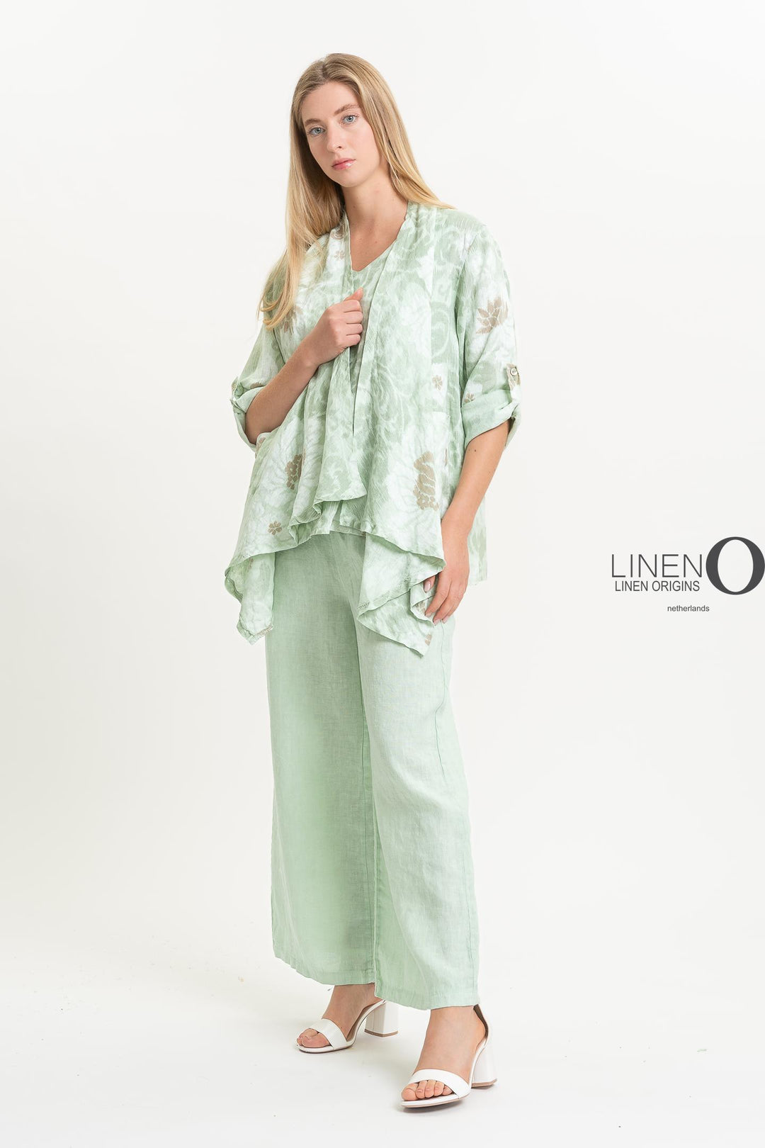 Premium French Linen Cardi Print - Breathable Naturals | Glam & Fame Clothing