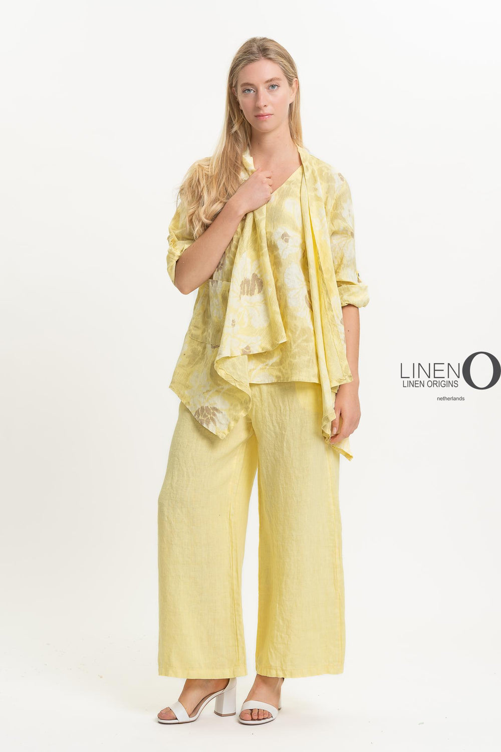 Premium French Linen Cardi Print - Breathable Naturals | Glam & Fame Clothing