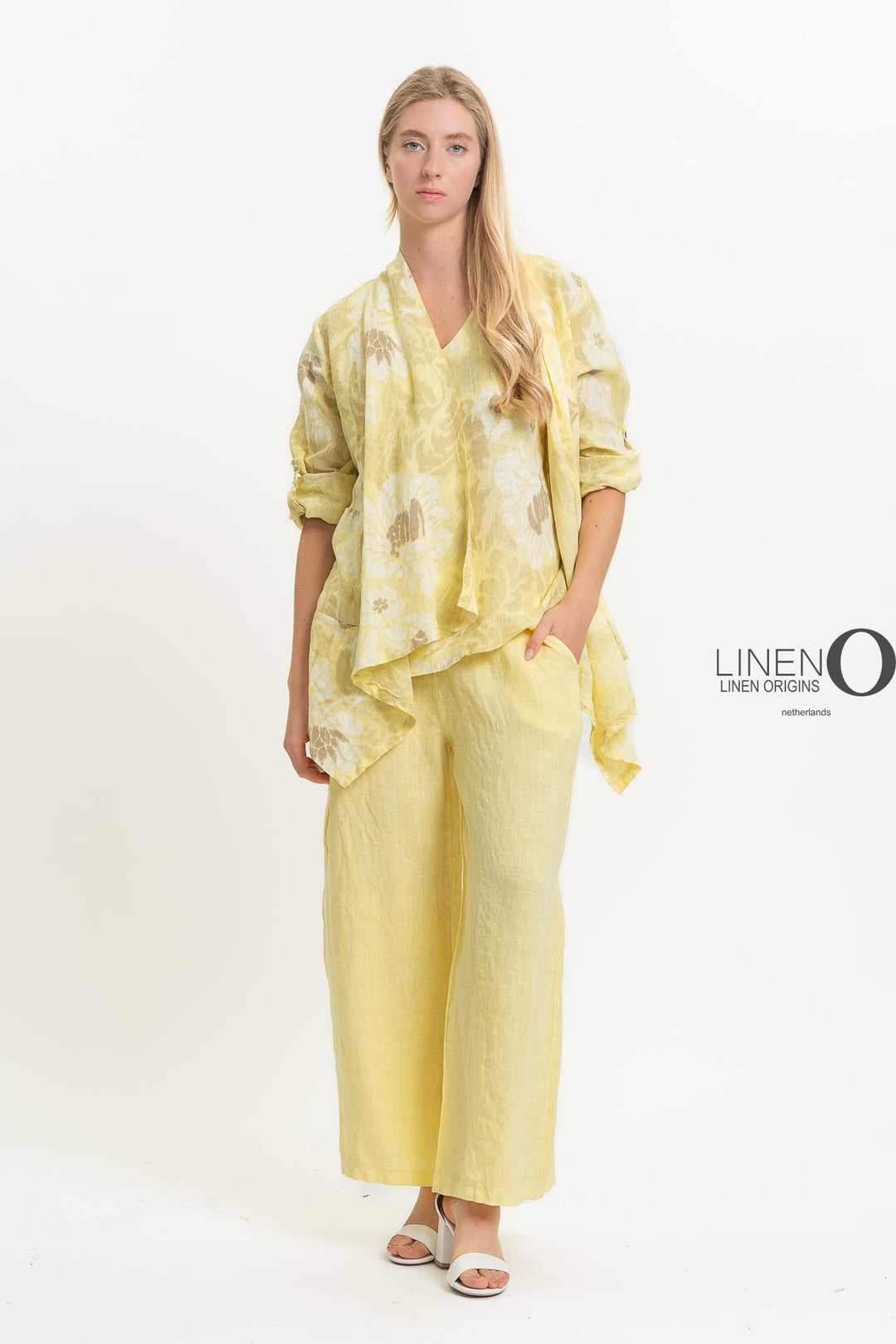 Premium French Linen Cardi Print - Breathable Naturals | Glam & Fame Clothing