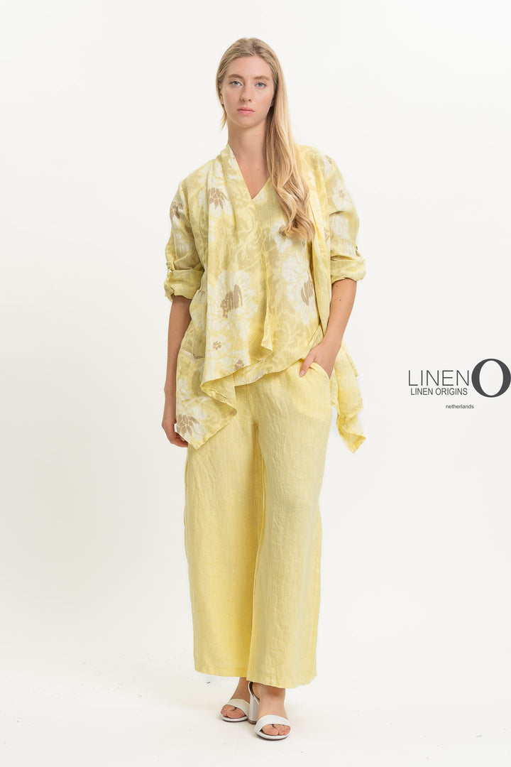 Premium French Linen Cardi Print - Breathable Naturals | Glam & Fame Clothing