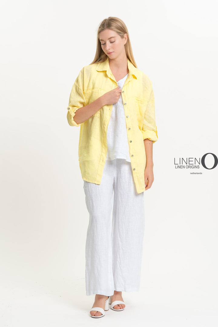 French Linen Shirt - Breathable Naturals | Glam & Fame Clothing