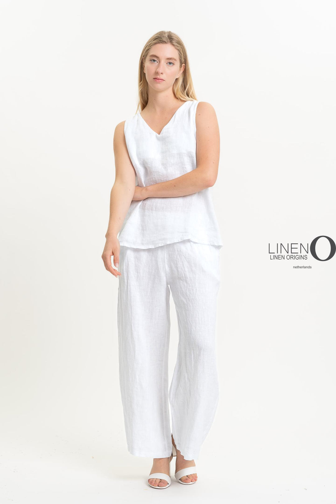 French Linen Top V - Neck - Breathable Naturals | Glam & Fame Clothing