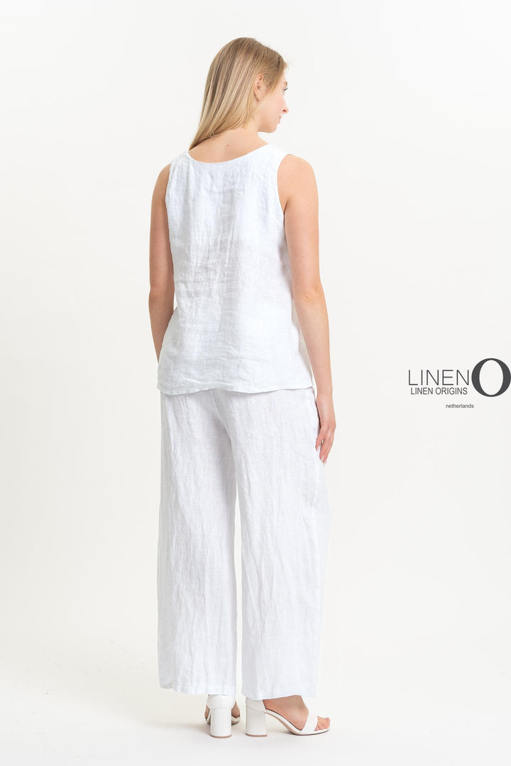French Linen Top V - Neck - Breathable Naturals | Glam & Fame Clothing