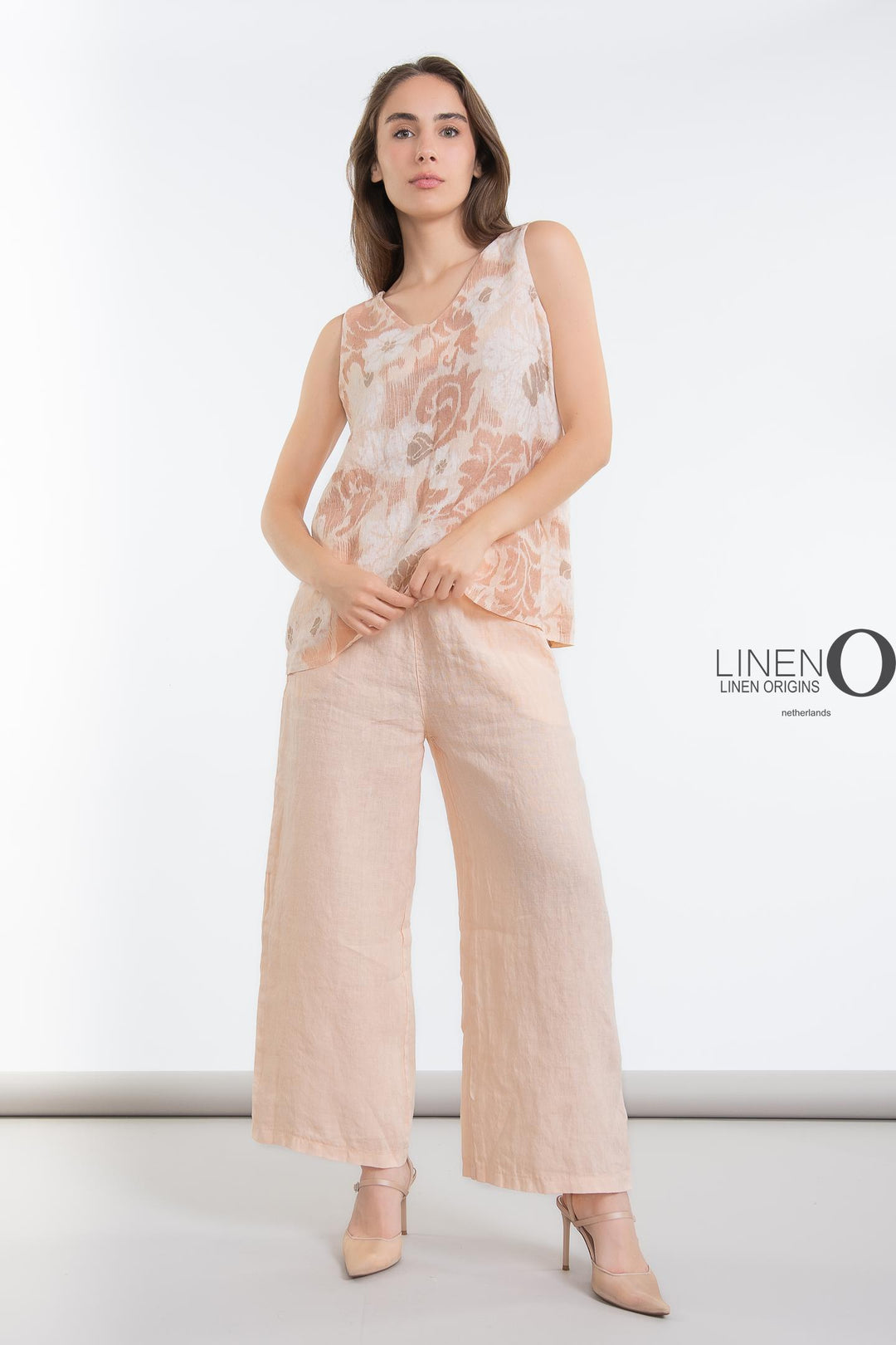 French Linen Top V - Neck - Breathable Naturals | Glam & Fame Clothing