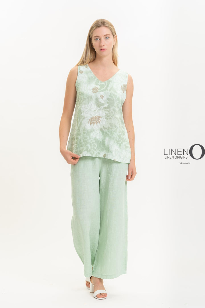 French Linen Top V - Neck - Breathable Naturals | Glam & Fame Clothing