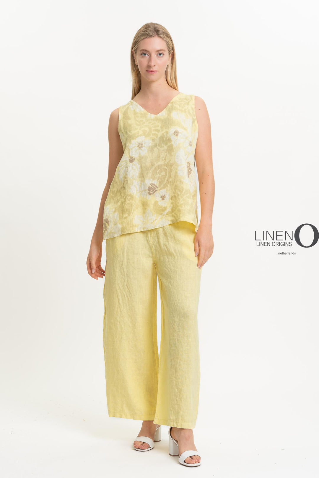 French Linen Top V - Neck - Breathable Naturals | Glam & Fame Clothing