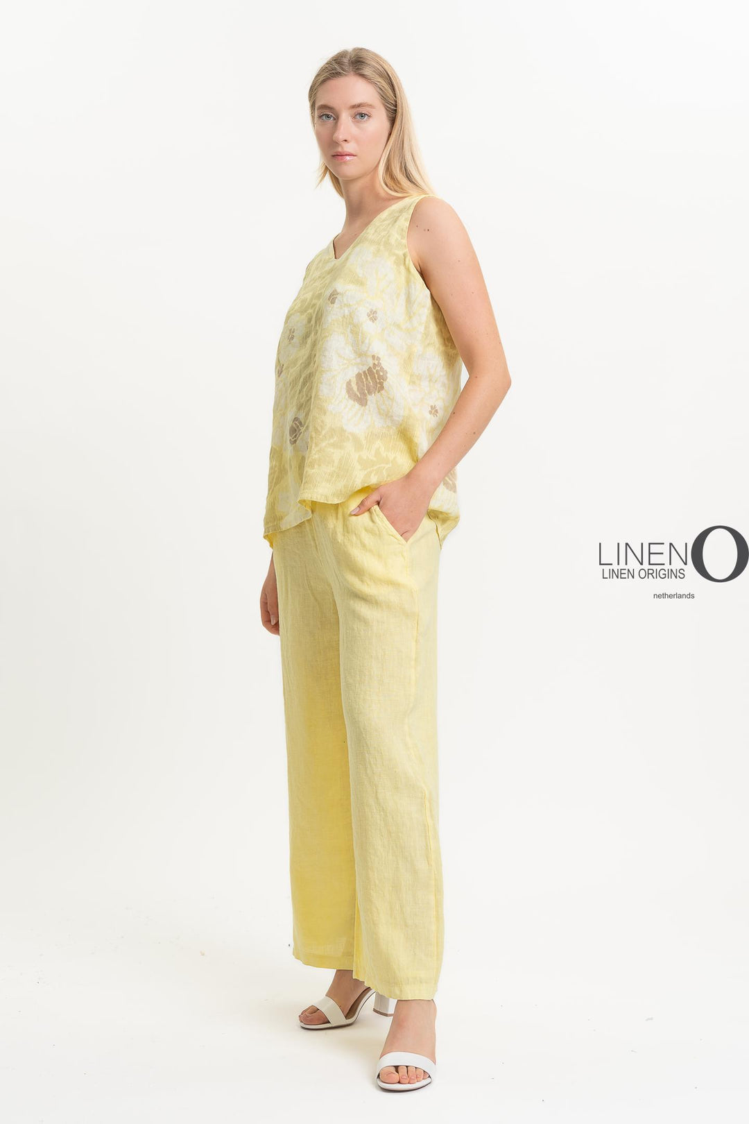 French Linen Top V - Neck - Breathable Naturals | Glam & Fame Clothing