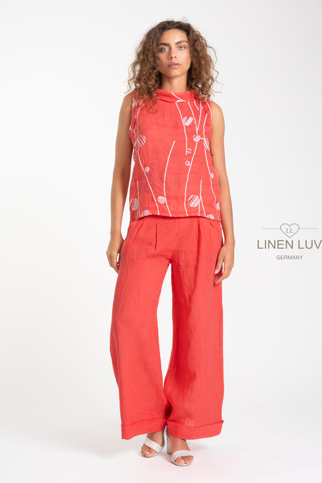 French Linen Slv/L Top Print - Breathable Naturals | Glam & Fame Clothing