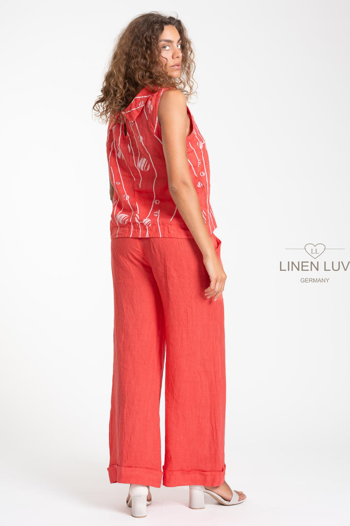 French Linen Slv/L Top Print - Breathable Naturals | Glam & Fame Clothing