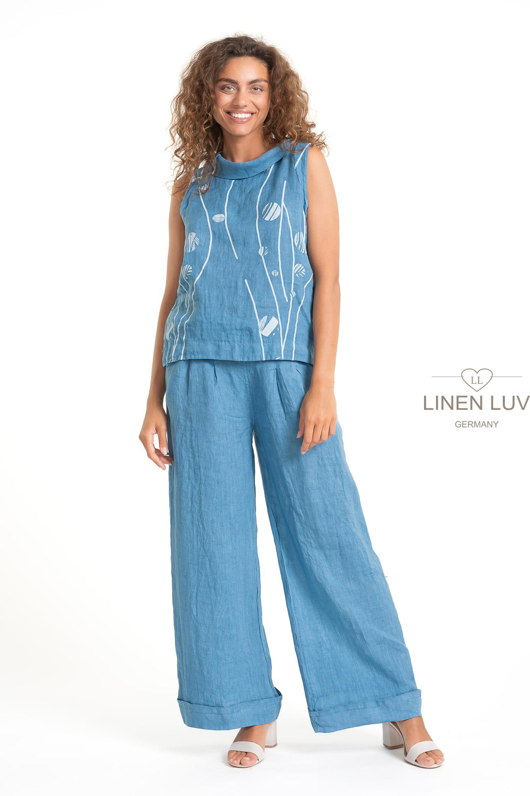 French Linen Slv/L Top Print - Breathable Naturals | Glam & Fame Clothing