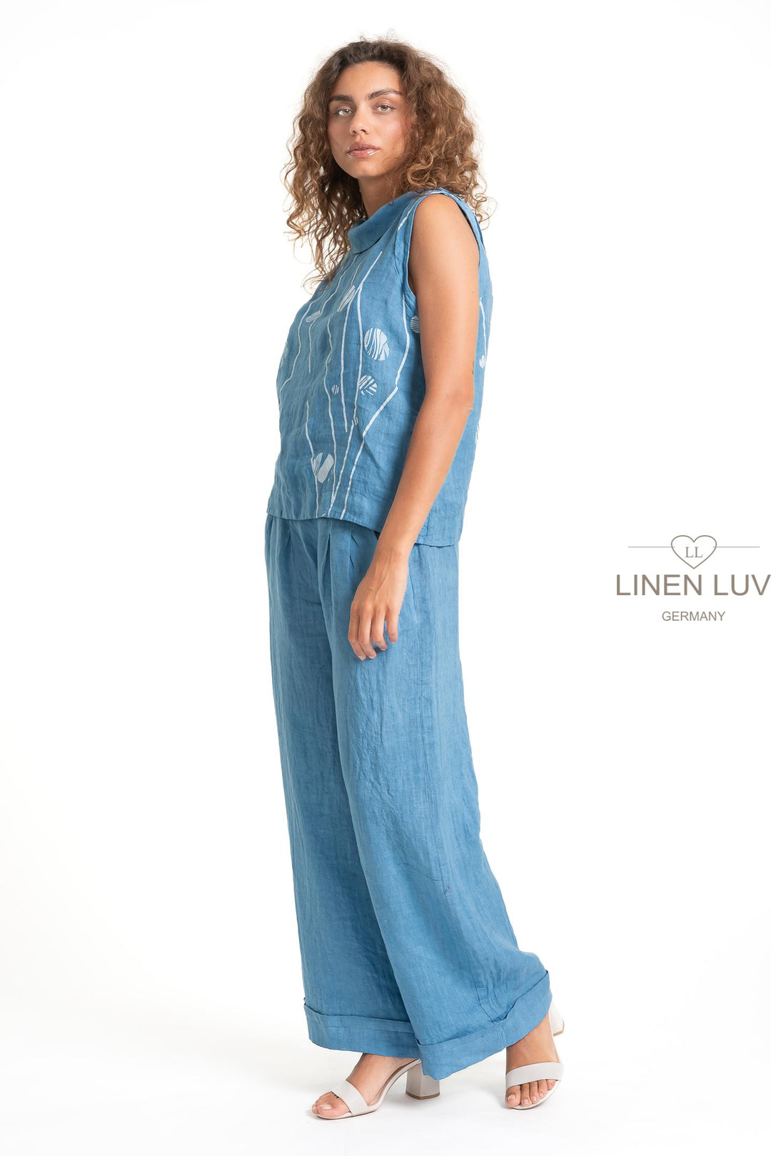 French Linen Slv/L Top Print - Breathable Naturals | Glam & Fame Clothing
