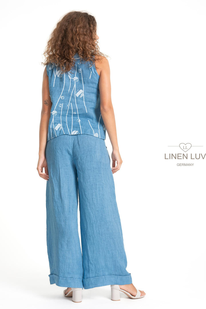French Linen Slv/L Top Print - Breathable Naturals | Glam & Fame Clothing